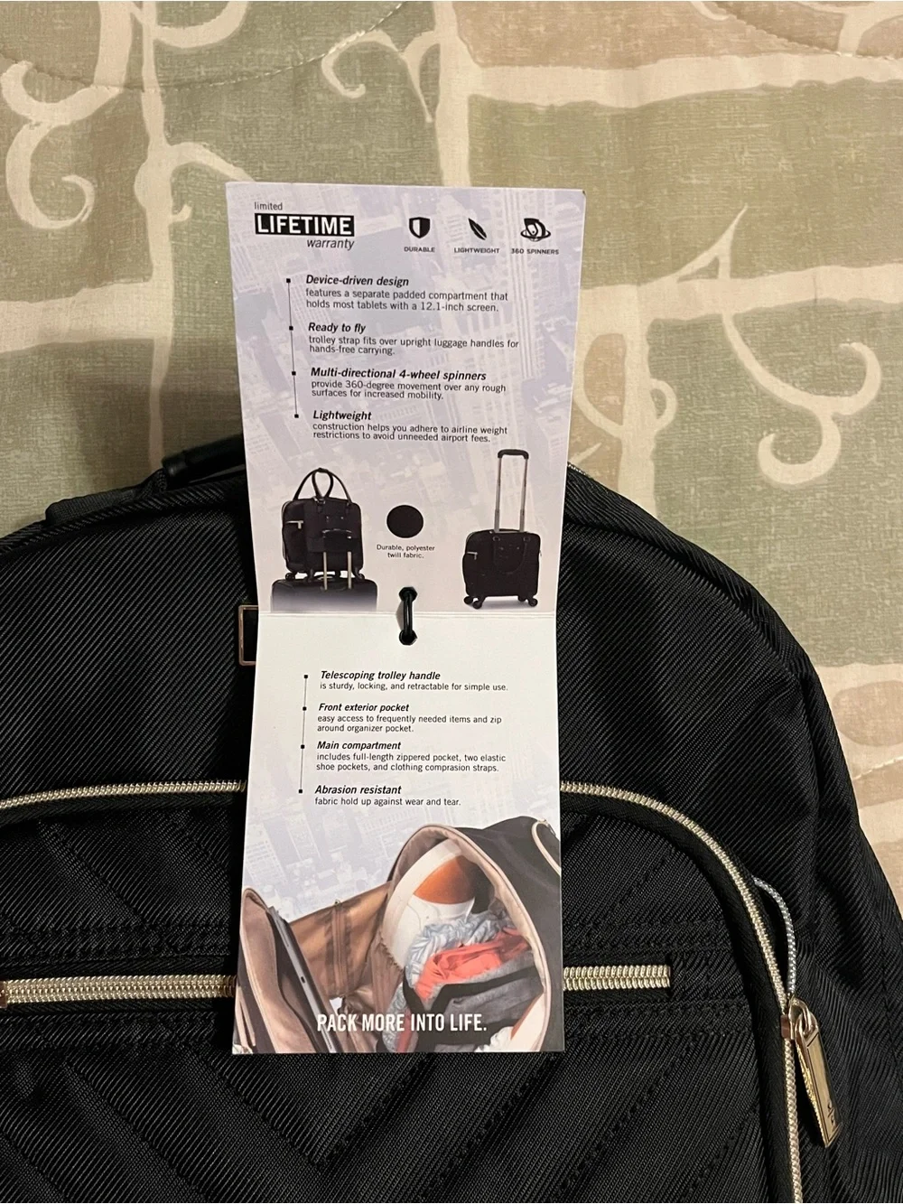 Kenneth Cole Reaction Chelsea Black Quilted Backpack